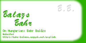 balazs bahr business card