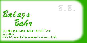 balazs bahr business card